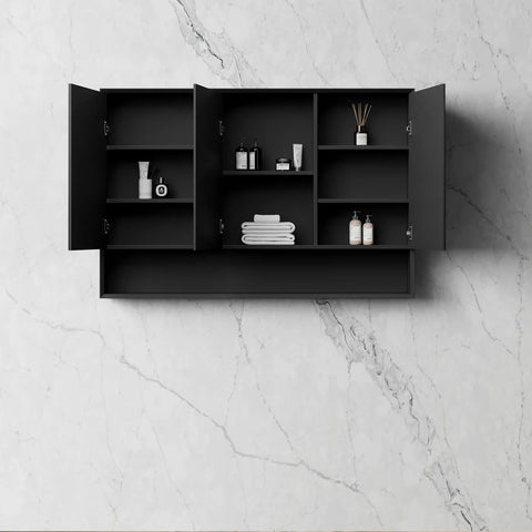 MARLO Mirror Shaving Cabinet 1200mm Matte Black