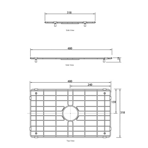 Hampshire Butler Sink 605x455x256 Sink Stainless Steel Protective Grid