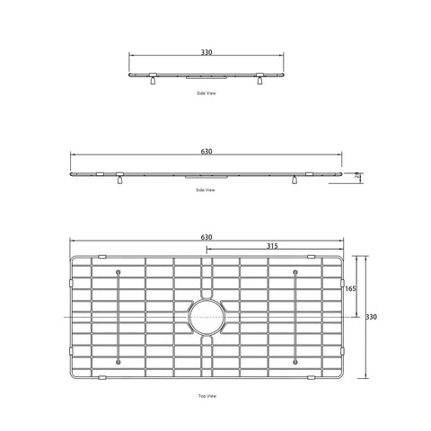 Butler / Farmhouse Sink Stainless Steel Protective Grid 630x330mm