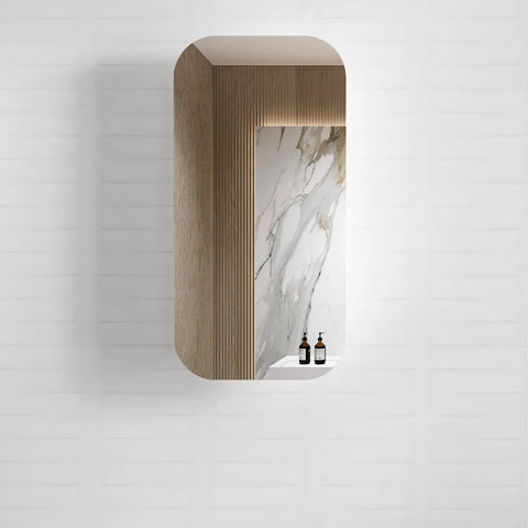 NEWPORT Shaving Cabinet 900mm Natural Oak with Optional LED