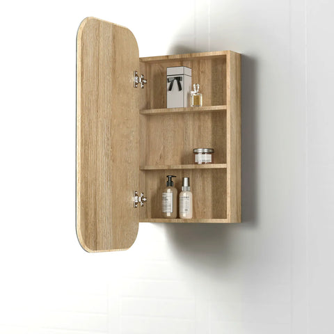 NEWPORT Shaving Cabinet 900mm Natural Oak with Optional LED