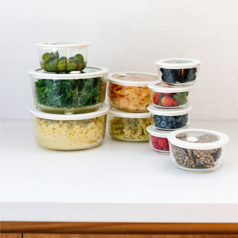 Wategos Round Glass Pantry Storage Container Set