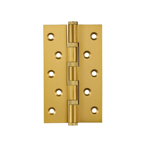 Cross-Knurled Solid Brass Butt Hinge | Gold
