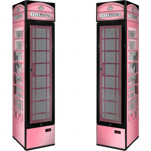 Branded Skinny Upright Bar Fridge With Telephone Box Design - Model SS-P160FA-TB