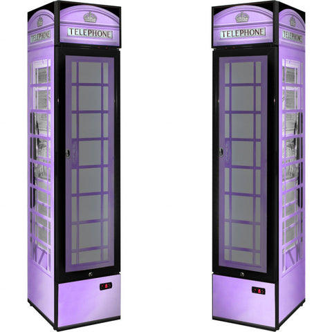 Branded Skinny Upright Bar Fridge With Telephone Box Design - Model SS-P160FA-TB
