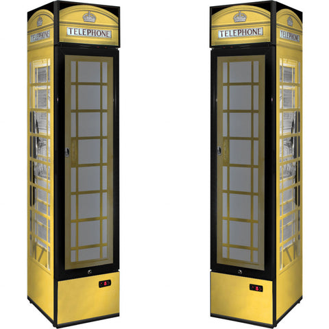 Branded Skinny Upright Bar Fridge With Telephone Box Design - Model SS-P160FA-TB