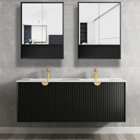 MARLO Mirror Shaving Cabinet 600mm Matte Black