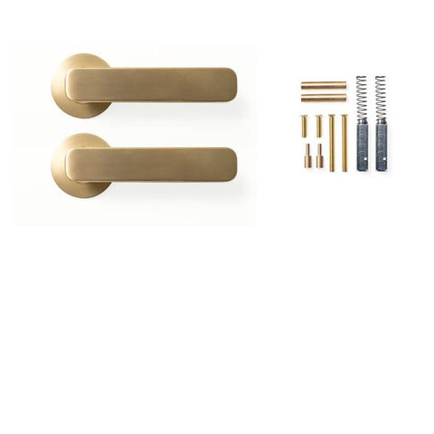 Momo Aspen Dummy Lever Door Handle Set Brushed Satin Brass