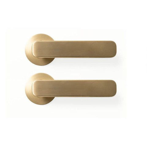 Momo Aspen Dummy Lever Door Handle Set Brushed Satin Brass