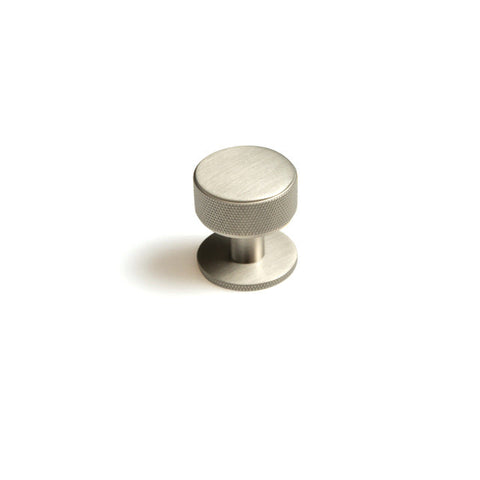 Momo Belgravia Knurled 35mm Solid Brass Round Knob Dull Brushed Nickel