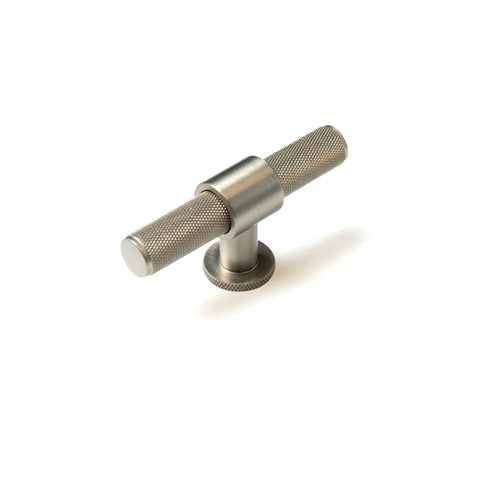 Momo Belgravia Knurled 82mm Solid Brass T Knob Dull Brushed Nickel