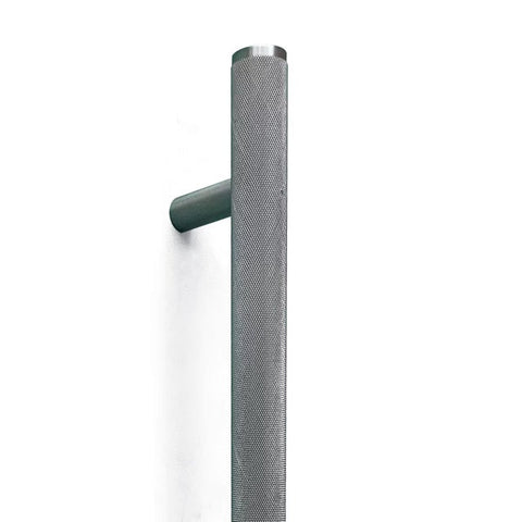 Momo Bellevue Knurled Door Pull Handle 600mm Dull Brushed Nickel