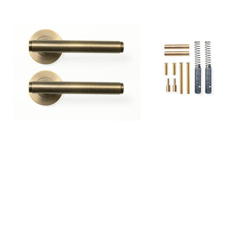 Momo Bellevue Plain Dummy Lever Door Handle Set Dark Brushed Brass