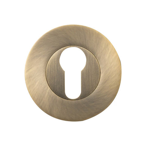 Momo Euro Cylinder Escutcheon Set Dark Brushed Brass