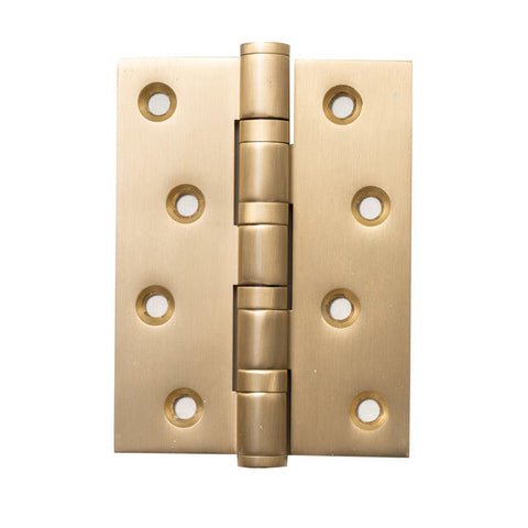 Momo Solid Brass Hinge 100mm X 76mm Brushed Satin Brass