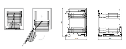 Base Tandem Pull-Out – 600mm Cabinet | Dual-Frame Soft-Close Kitchen Storage System