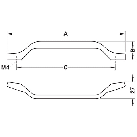 Urban Furniture Handle in Brass or Graphite Finish.