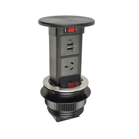 Black pop out outlet with wireless charging