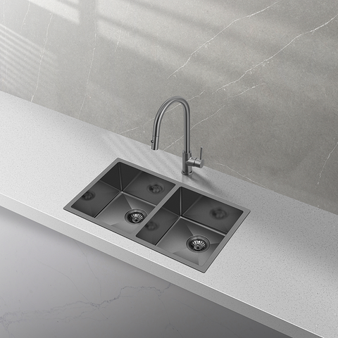 Sink Double Bowl Gun Metal 775mm