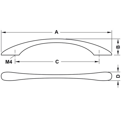 Timber Furniture Handle Raw, Walnut or Oak
