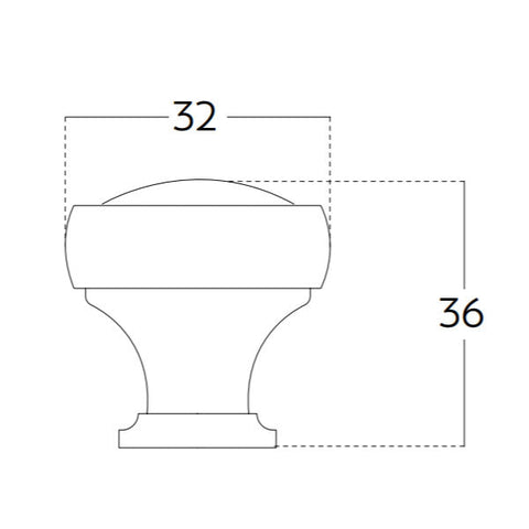 Pellaro Knob 32mm Brushed Nickel