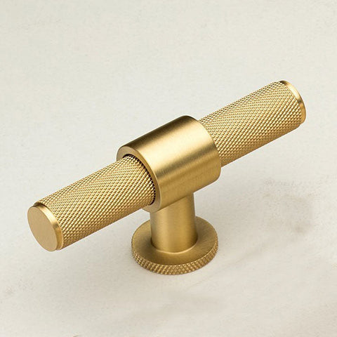 Belgravia T Knob 82mm Brushed Satin Brass