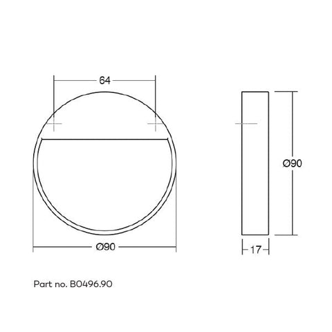 Bau Circular Handle 90mm Matt Black