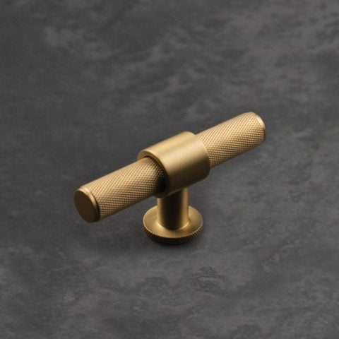 Belgravia T Knob 82mm Brushed Satin Brass
