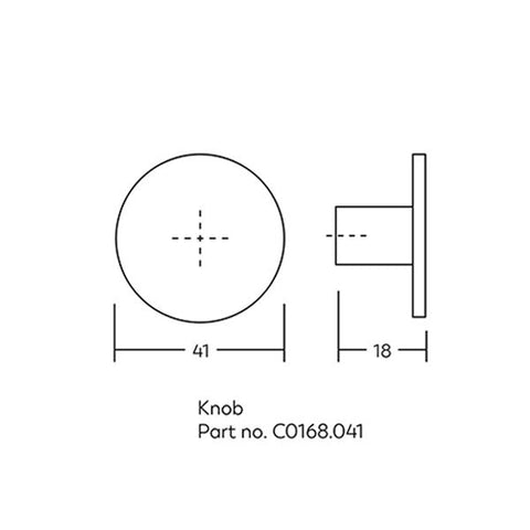 Como Knob 41mm Brushed Nickel