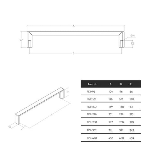 Dallas D Handle Matte White