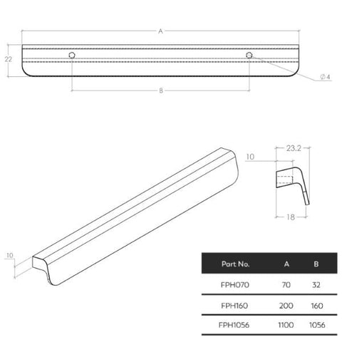 Flapp Timber Pull Handle Brushed Walnut