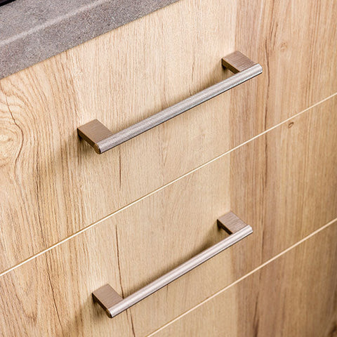Graf Knurled D Handle Dull Brushed Nickel