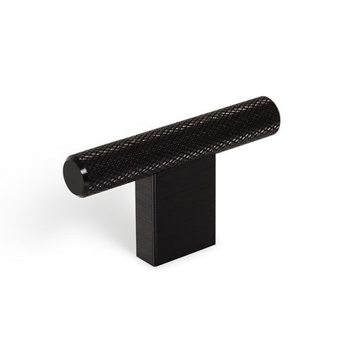 Graf Knurled T Knob 60mm Brushed Black