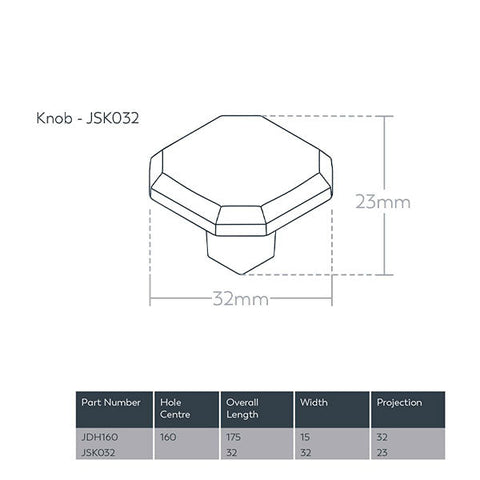 Jago Knob 32mm Brushed Nickel