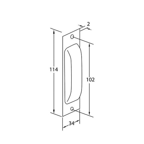 Jena Flush Pull Handle 114mm Satin Chrome