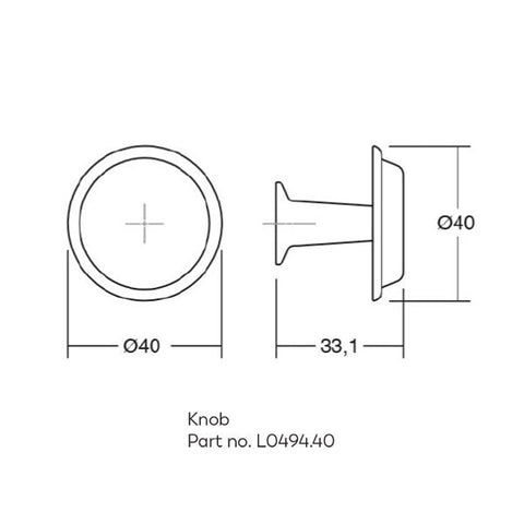 Land Knob 40mm Brushed Gold