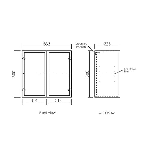 Hampshire White Laundry Cabinet Set 1960x600x2100 (Set C)