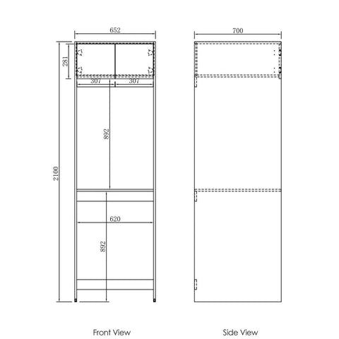 Hampshire Black Laundry Set 1305x600x2100 (Set C)