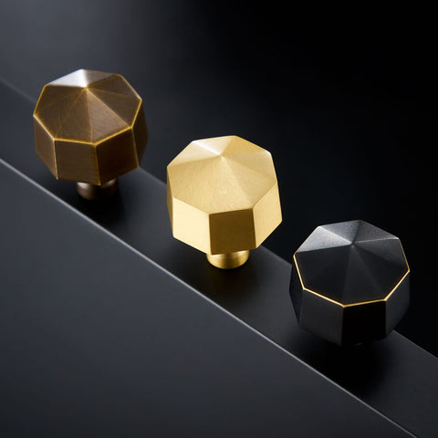 Ronald Solid Brass Knob | Black S - M