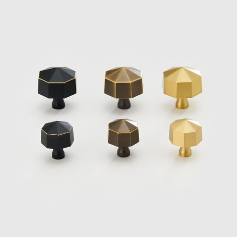 Ronald Solid Brass Knob | Black S - M