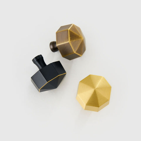 Ronald Solid Brass Knob | Black S - M