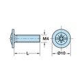 M4 Handle Screws - 100 Pack Material: Steel Finish: Galvanised Area of application: For mounting furniture handles and knobs Type of head: Flat head Drive: Combi / slot recess Thread: M4 Packing: 100 pieces Note: 22 mm Screws for use with all Hafele handl
