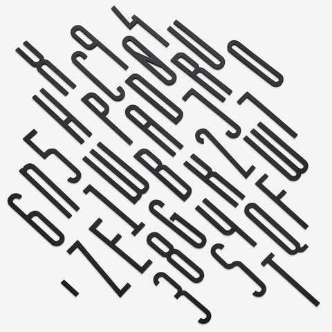 Solid brass number and symbol in black finish, 7cm house door or wall sign