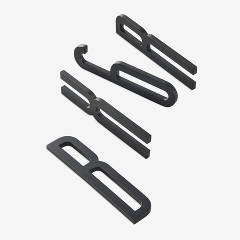 Solid brass number and symbol in black finish, 7cm house door or wall sign