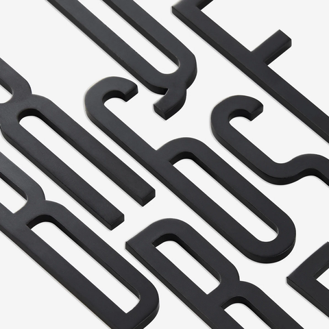 Solid brass number and symbol in black finish, 7cm house door or wall sign