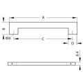 Aluminium Furniture Handle Finish: Silver coloured, anodised Hole centres: 480 mm Dimensions: 528 x 33 mm Note: Please order screws separately:022.35.225: 22mm Screws for use with all Häfele handles where panel thickness is 16 - 18mm022.35.387: 38mm Screw