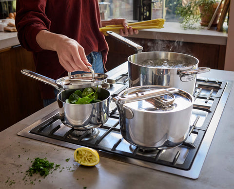 Space Steel Folding Handle 3-Piece Saucepan Set