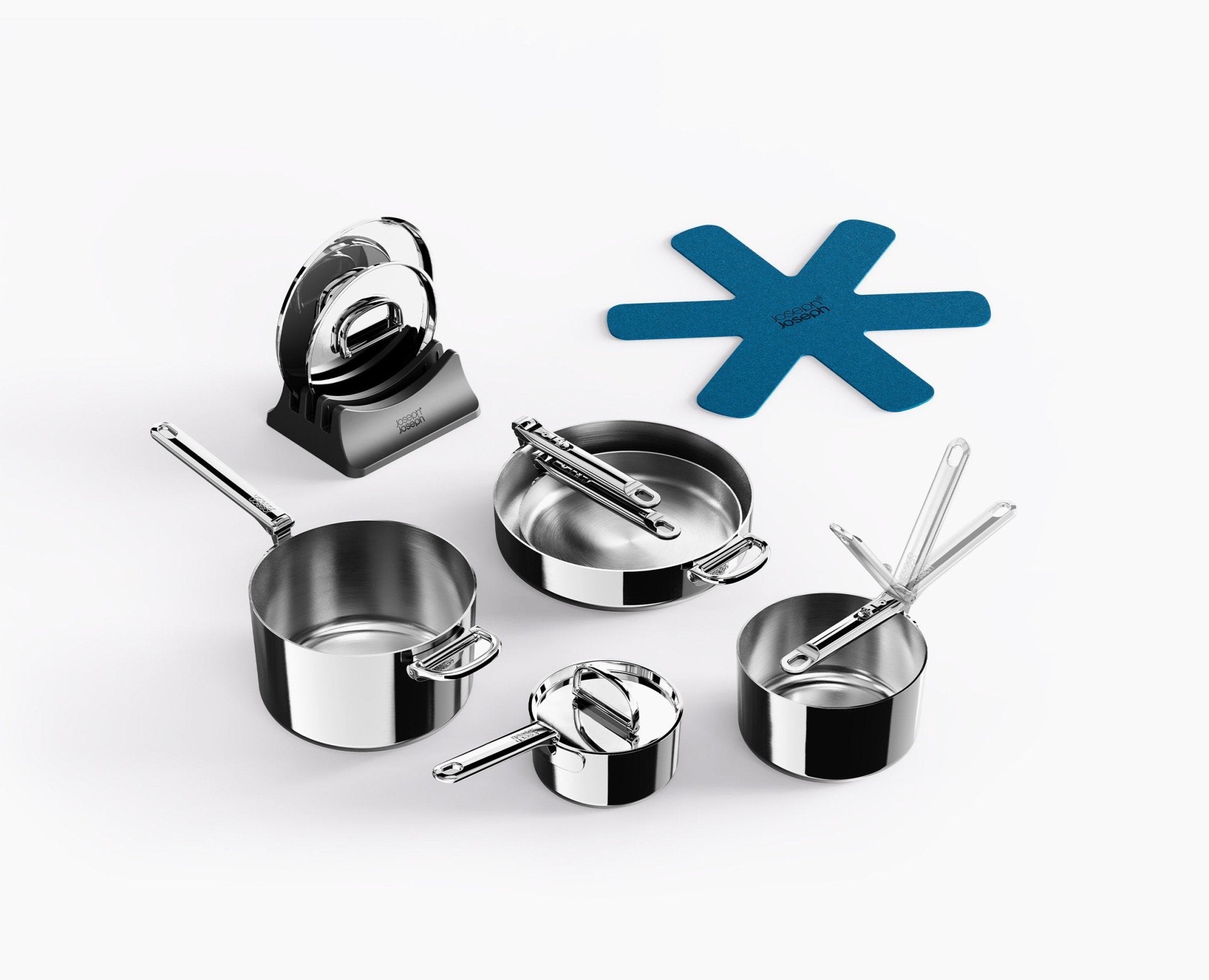 Space Steel Folding Handle 5-Piece Cookware Set – KitchenLibrary