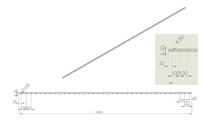 Concealed Z-Fixing Bracket 3600mm
