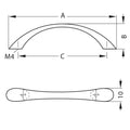 Gold Furniture Handle Material: Steel Finish: Gold coloured, polished Hole centres: 64 mm Dimensions: 95 x 25 mm Note: Please order screws separately:022.35.225: 22mm Screws for use with all Häfele handles where panel thickness is 16 - 18mm022.35.387: 38m
